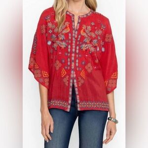 Johnny Was Bronx Blouse Silk Size Medium